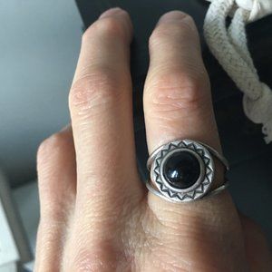 Pamela Love Sterling silver ring with onyx